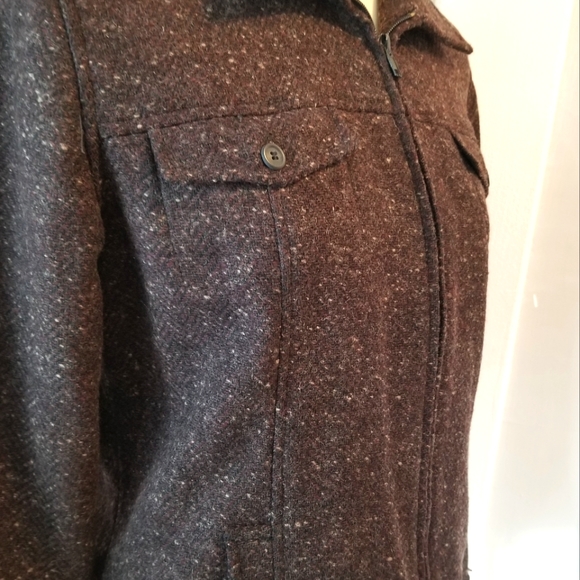 Aeropostale Brown Wool Blend Zip Front Jacket, Size M - Picture 6 of 16